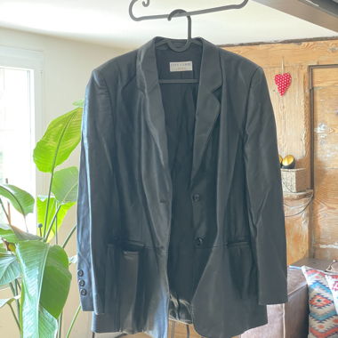 Blazer en cuir noir
