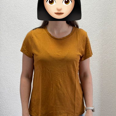 T-shirt moutarde à manches courtes