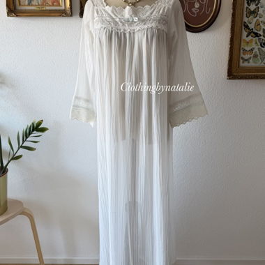 Christian Dior White Pleated Nightgown size S/M