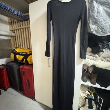 MISSPAP schwarze transparente Maxi-Kleid mit langen Ärmeln