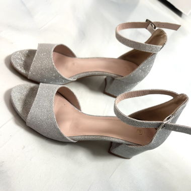 Graue Glitzer Pumps