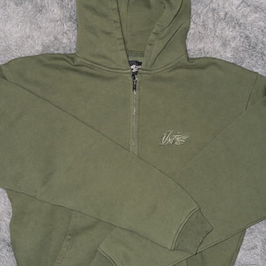 None Of Us Zip Hoodie Olivgrün