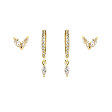 LEAVES SET | STERLING SILVER & GOLD PLATED