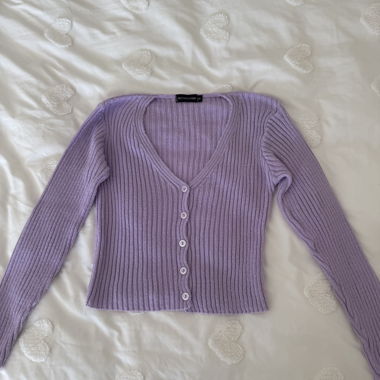Gilet aus Strick mauve Grösse S 