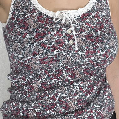 Tanktop mit Blumenmuster und Spitze