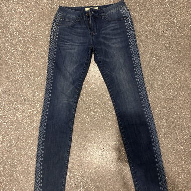 Fishbone Skinny Jeans con motivo, 29