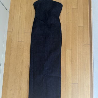 Abito in denim senza spalline aderente ZARA XS