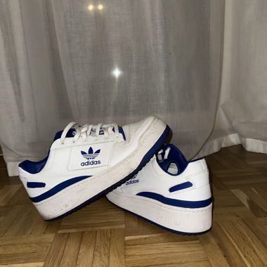 White and Blue Adidas Sneakers