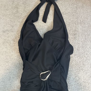 Black Halter Tie Top