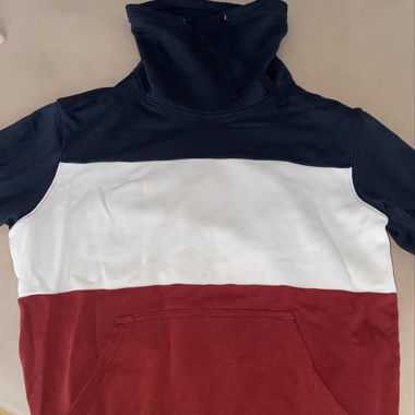 Felpa con Collo Alto - Blu Scuro/Bianco/Rosso