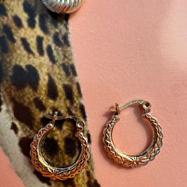 Texture 9K Gold Hoop Earrings