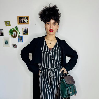 Stylischer gestreifter Jumpsuit –  