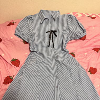 Chic striped shirt dress for woman 