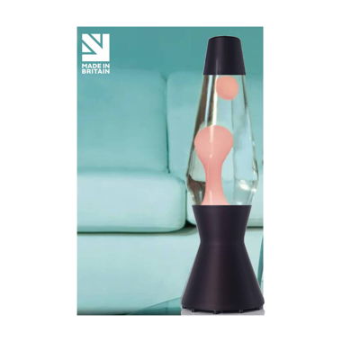 Mathmos Astro lava lamp black clear-pink lava