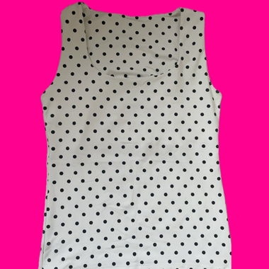 Top blanc à pois avec bretelles