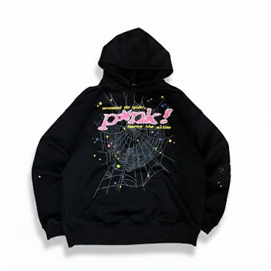 Sp5der P*NK V2 Hoodie Schwarz