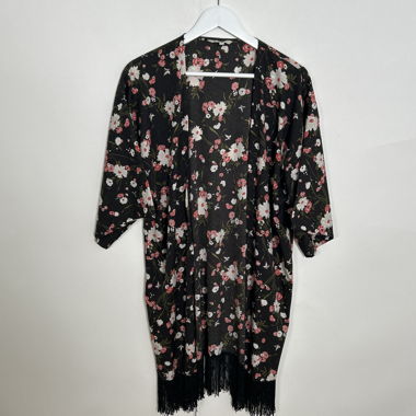 Kimono à franges florales