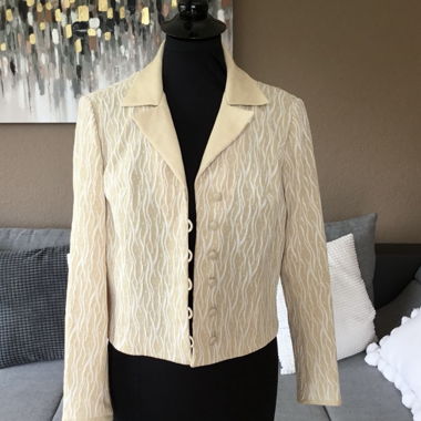 Beiger Vintage-Blazer mit Muster