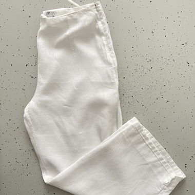 Gira Puccino White Linen Trousers 42