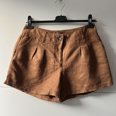Short marron en suédine T34