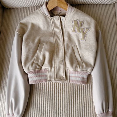 Beige NY Varsityjacke