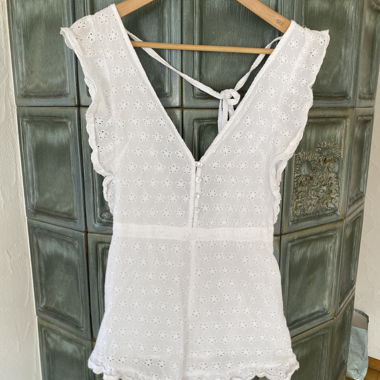Weisser Spitzen Jumpsuit