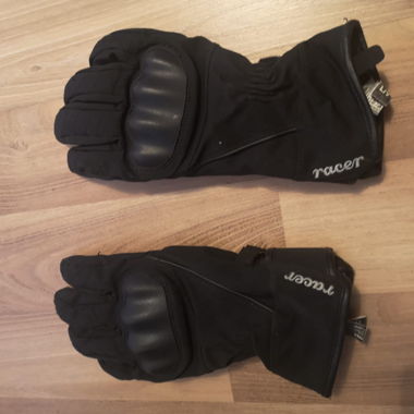 Schwarze Racer Motorradhandschuhe