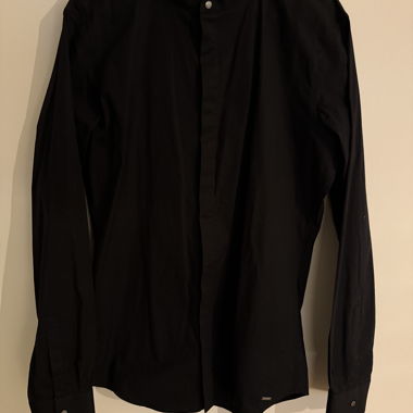 Chemise noire tigha col officier M