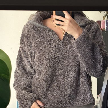 Pull pilou-pilou marron violacé