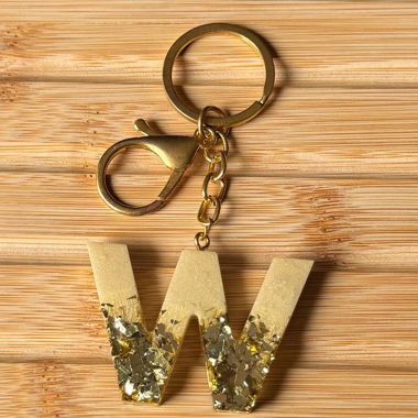 Kunstharz Schlüsselanhänger Buchstabe „W“