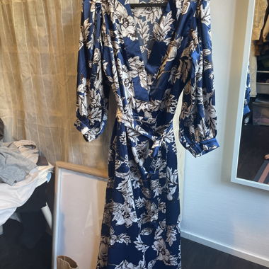 Abito Maxi Blu a Fiori