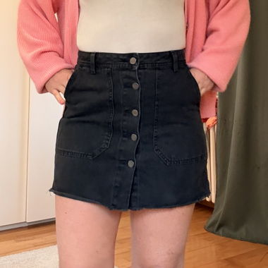 Jup Denim mit Knöpfen schwarz 