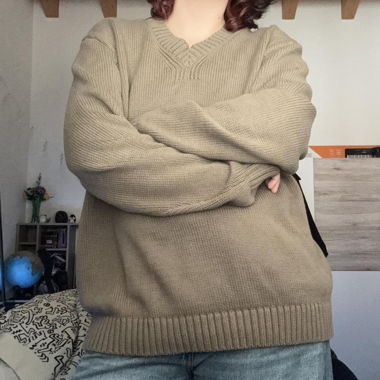 khaki knitted sweater