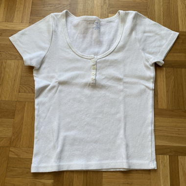Brandy Melville Buttoned White Top