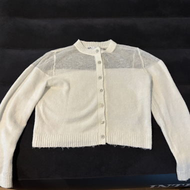 Cardigan in maglia bianca