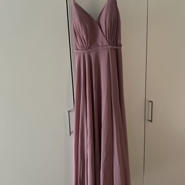 Pink Maxi Dress with Slit