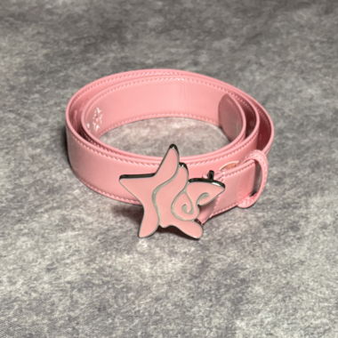Cintura rosa con fibbia a stella in y2k L 
