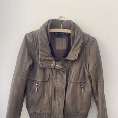 Brown leather jacket