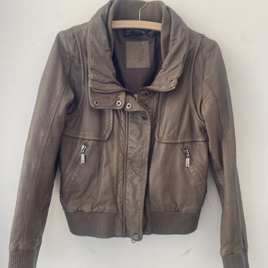 Brown leather jacket
