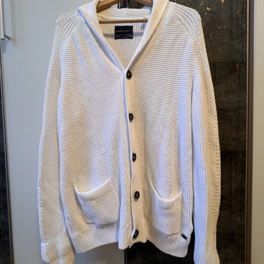 White knit cardigan