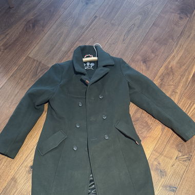 Dark army green woman’s coat size L 