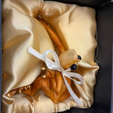 Figurine décorative en verre en forme de grenouille