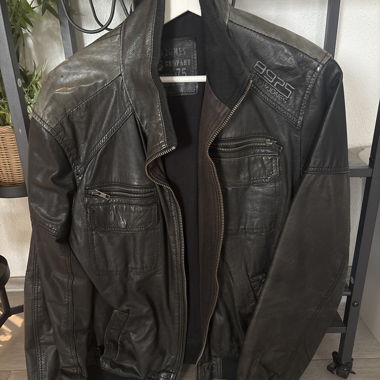 Jack & Jones brown leather jacket