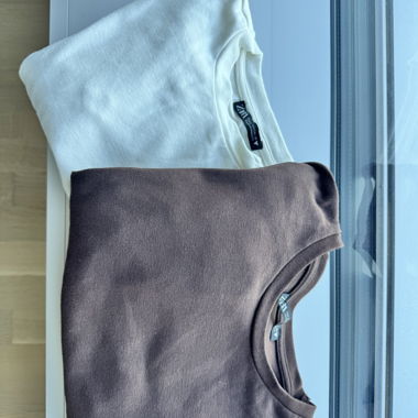Zara Langarm Oberteile Braun & Beige