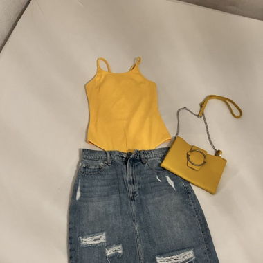 Sommer Outfit: Levi's Body & GAP Jeansrock Gr. 38