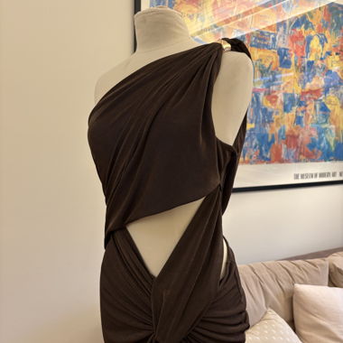 Robe brune à une épaule SHEIN