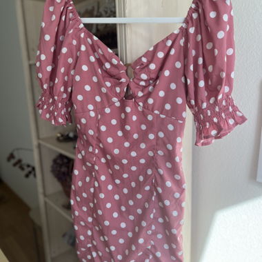 Pink Polka Dot Dress S
