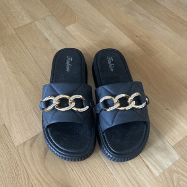 Black Fashion Slides