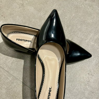 Low Heel Pointed Toe Slip on Pump Shoes in Black 