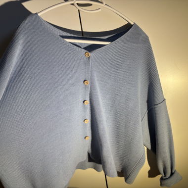 Cardigan in maglia azzurro chiaro